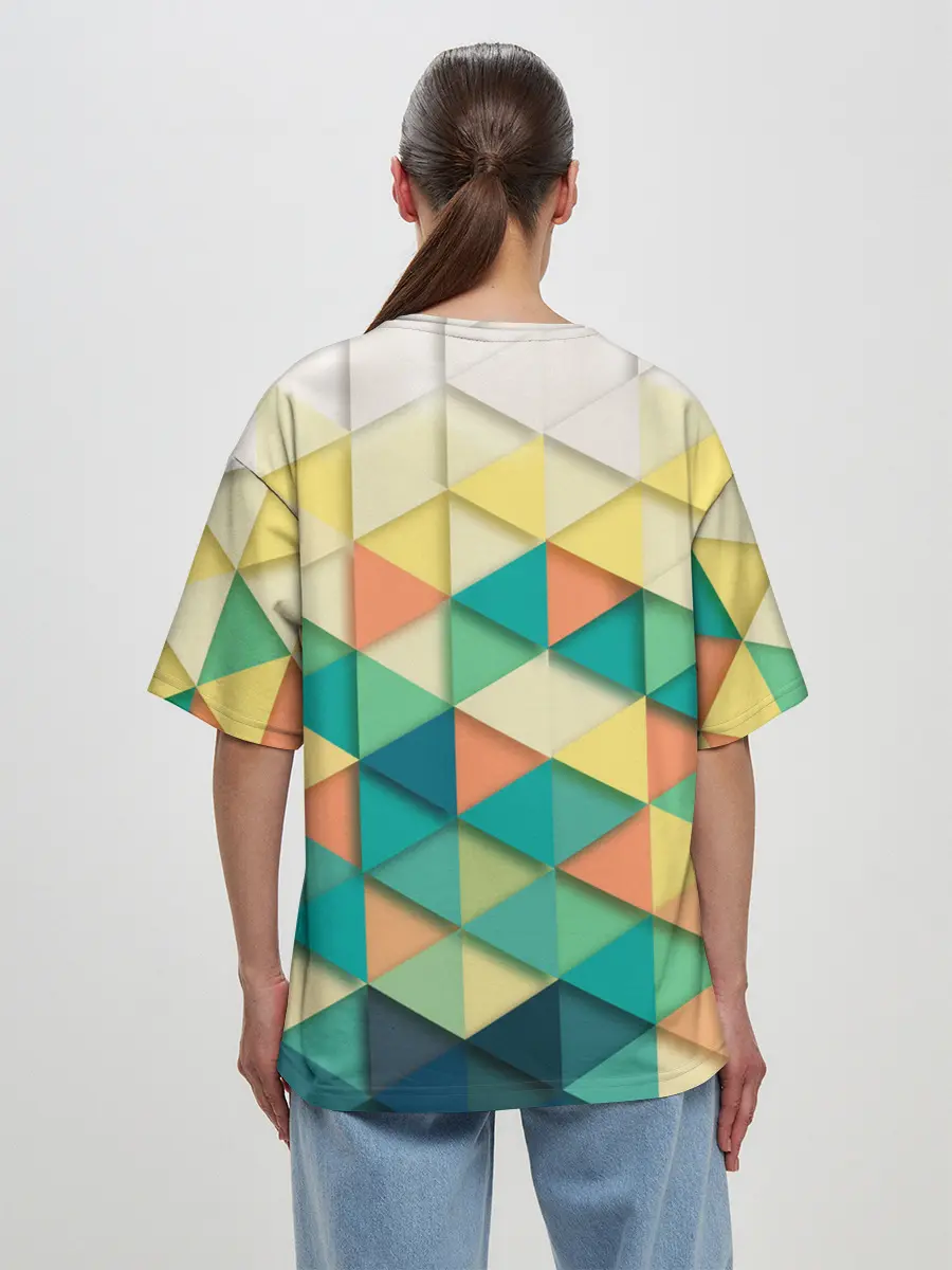 Женская футболка оверсайз / Ромбики