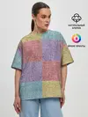 Женская футболка оверсайз / Patchwork