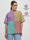 Женская футболка оверсайз / Burlap Patchwork