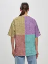 Женская футболка оверсайз / Burlap Patchwork