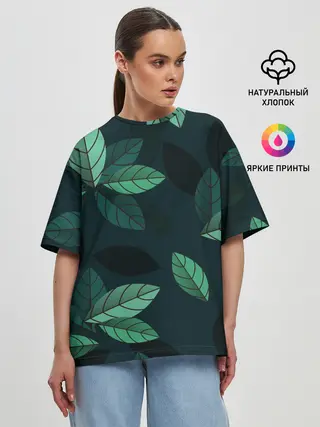 Женская футболка оверсайз / листва