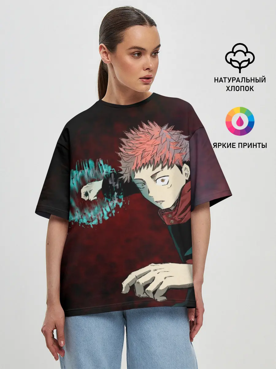 Женская футболка оверсайз / Магическая битва