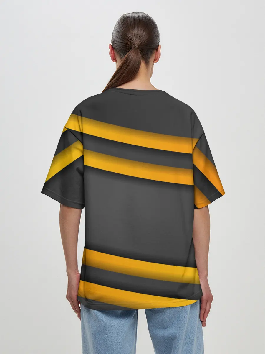 Женская футболка оверсайз / Желтые полосы