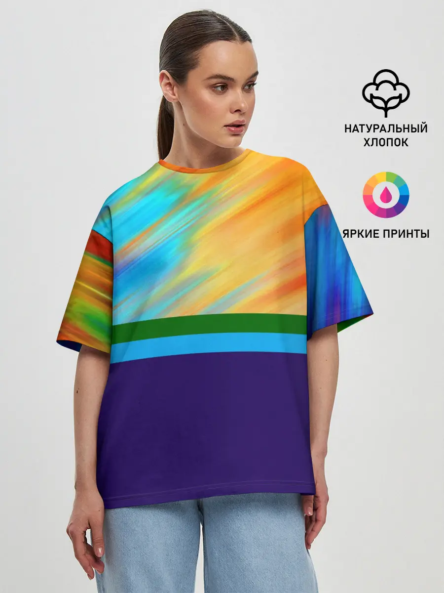Женская футболка оверсайз / Размытие
