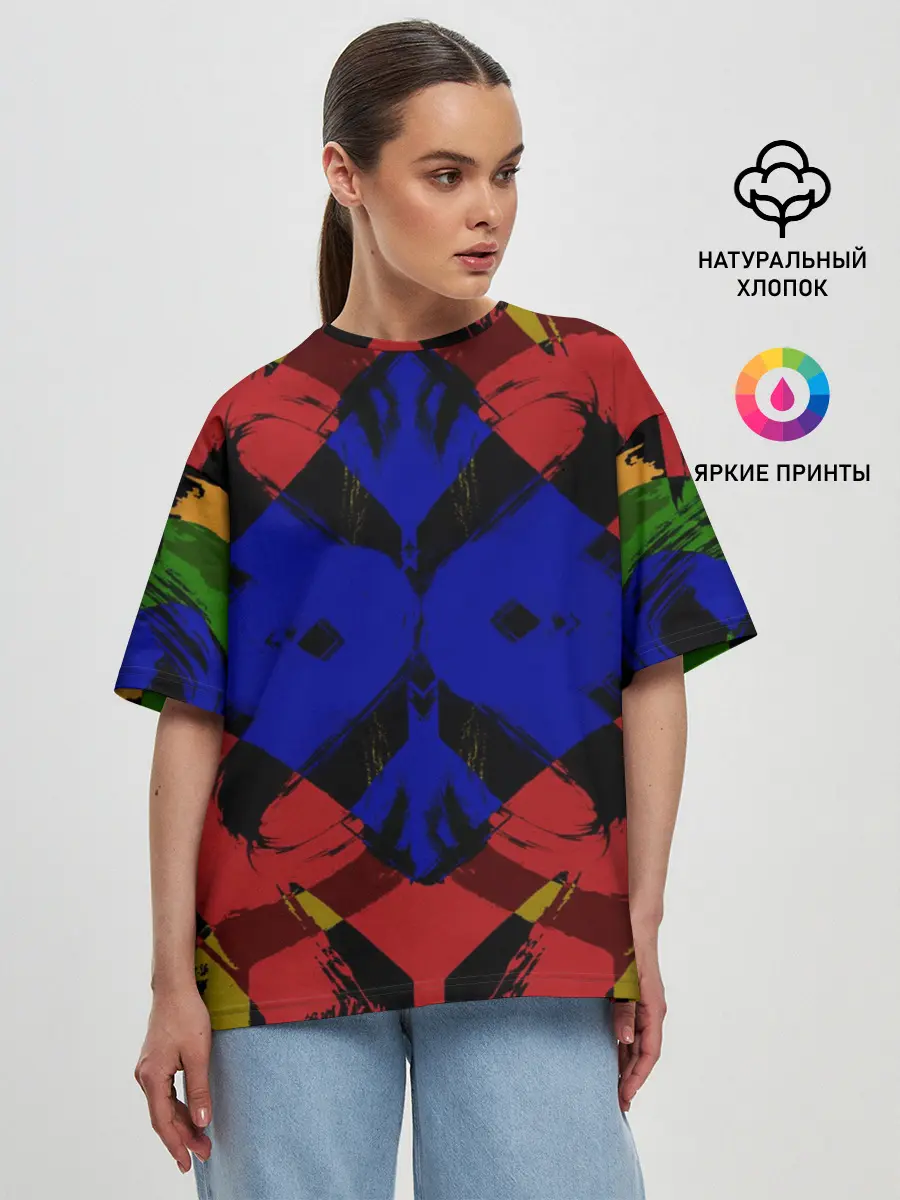 Женская футболка оверсайз / Абстракция