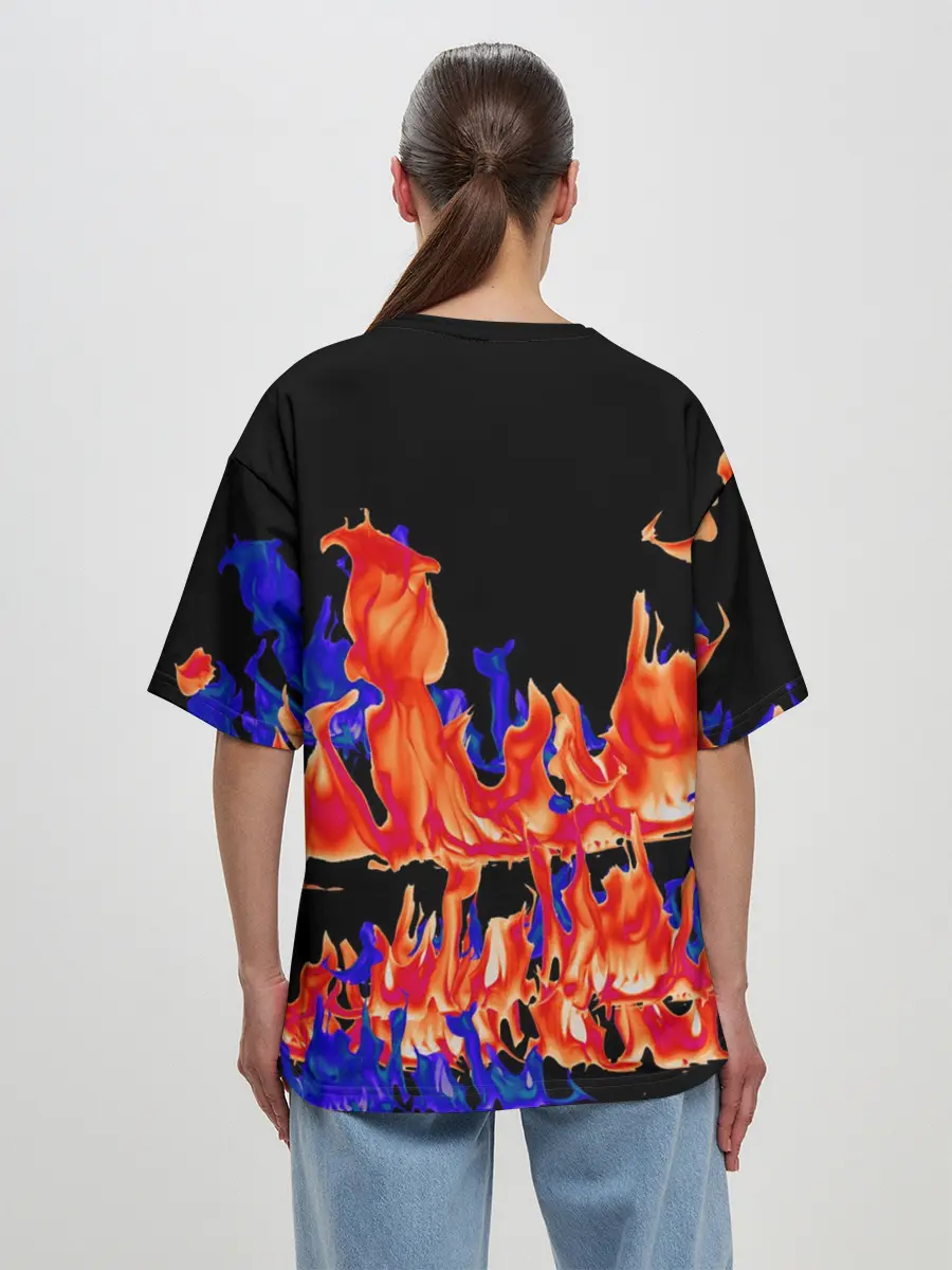 Женская футболка оверсайз / Огненный Дракон