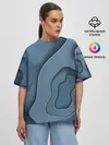 Женская футболка оверсайз / Абстракция бумажные волны