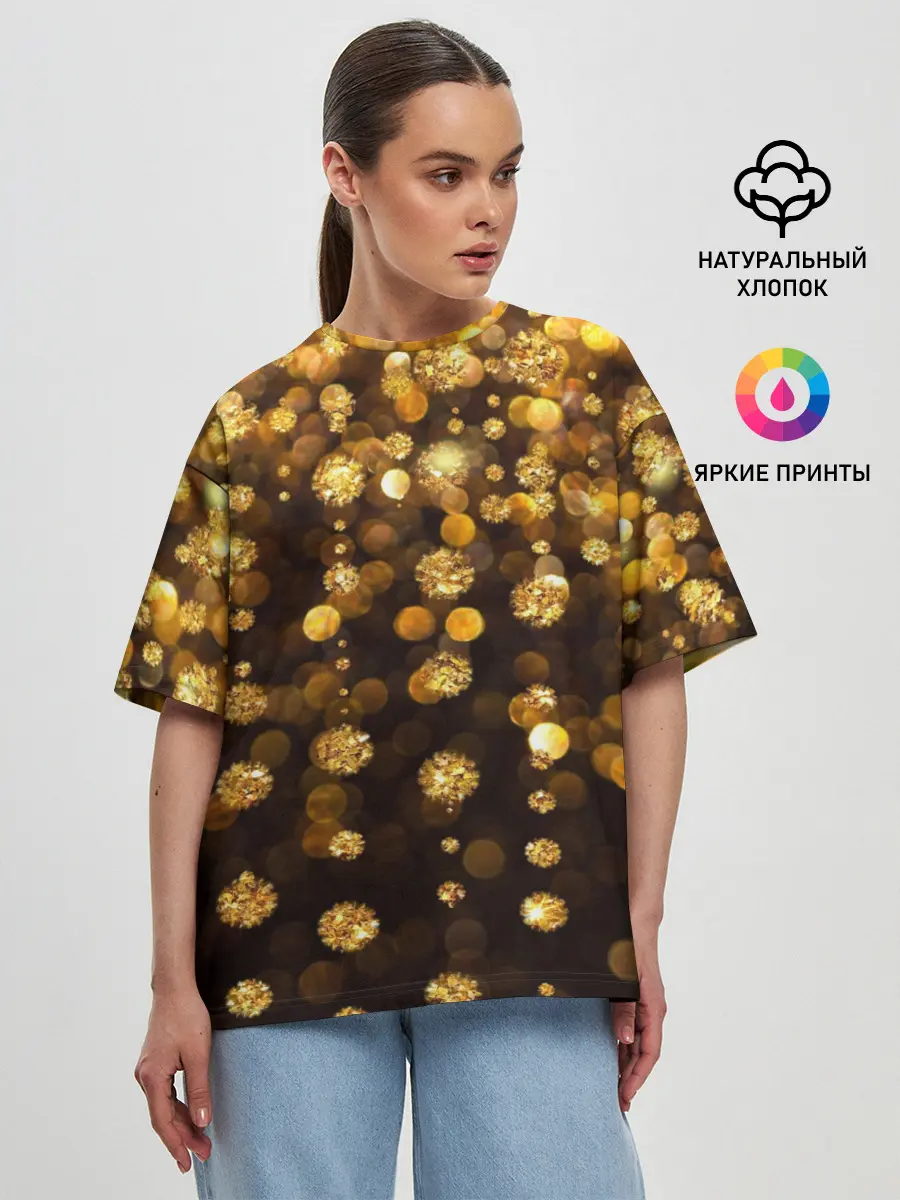 Женская футболка оверсайз / GOLDEN RAIN