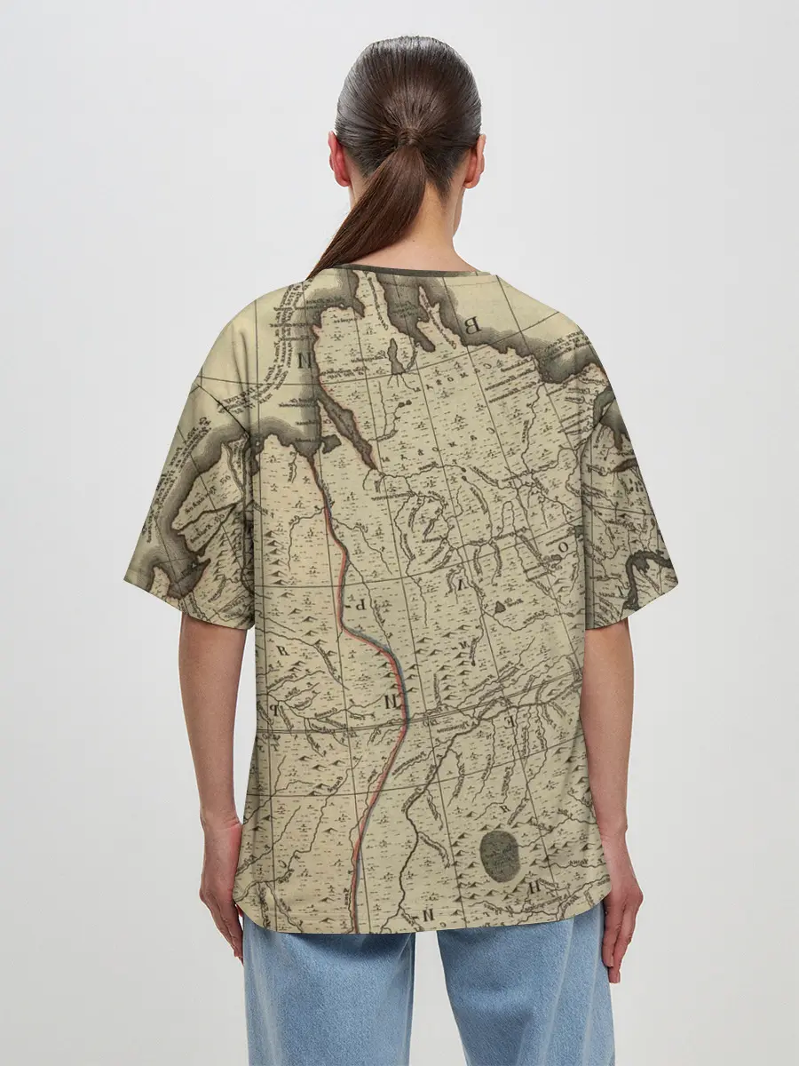 Женская футболка оверсайз / Морская Карта