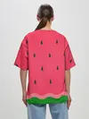 Женская футболка оверсайз / Текстура арбуза