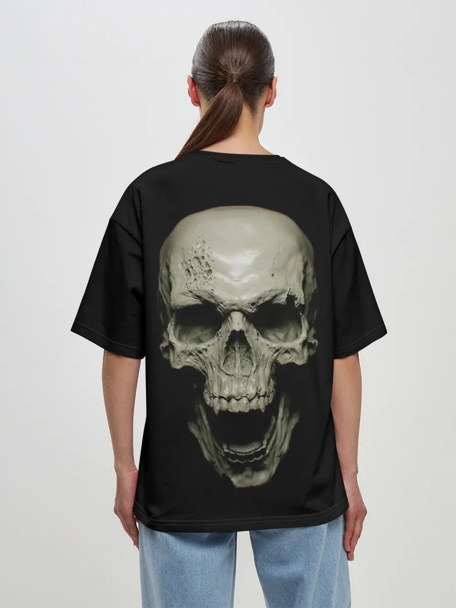 Женская футболка оверсайз / SKULL