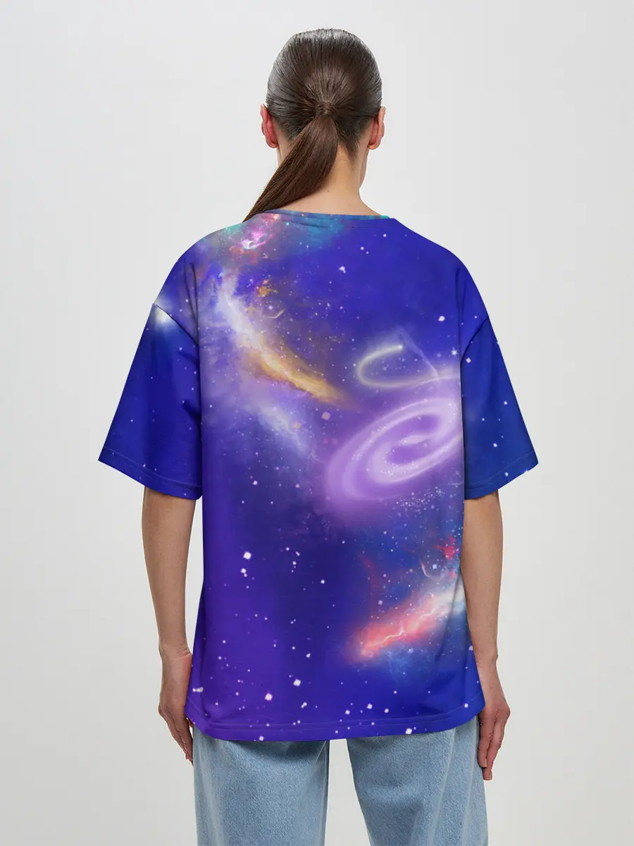 Женская футболка оверсайз / КотоКосмос
