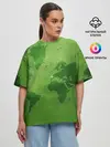 Женская футболка оверсайз / Карта мира
