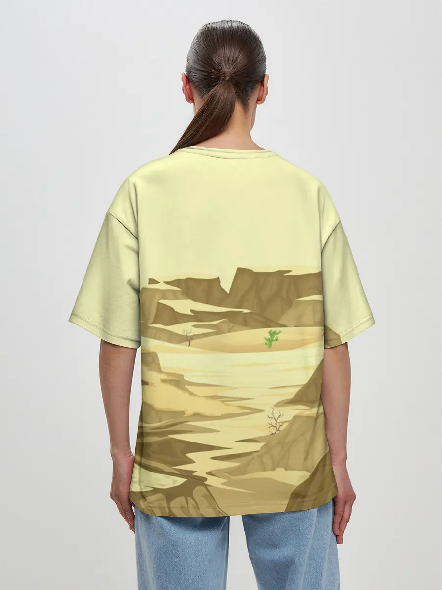 Женская футболка оверсайз / Пустыня