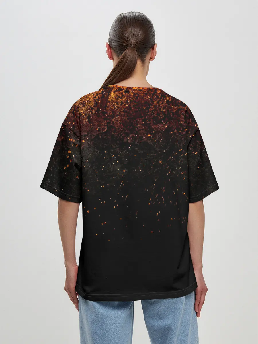 Женская футболка оверсайз / Кёджуро Ренгоку Kimetsu no Yaiba