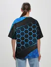 Женская футболка оверсайз / 3D luxury blue 3Д СОТЫ и плиты