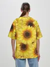 Женская футболка оверсайз / Подсолнухи в поле