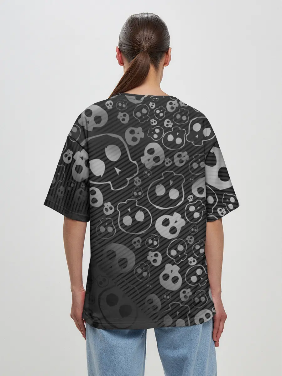 Женская футболка оверсайз / ART SKULL
