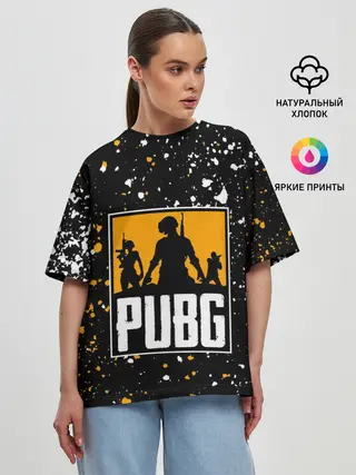 Женская футболка оверсайз / PUBG / ПАБГ / ГРАНЖ