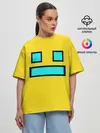 Женская футболка оверсайз / Geometry Dash Smile
