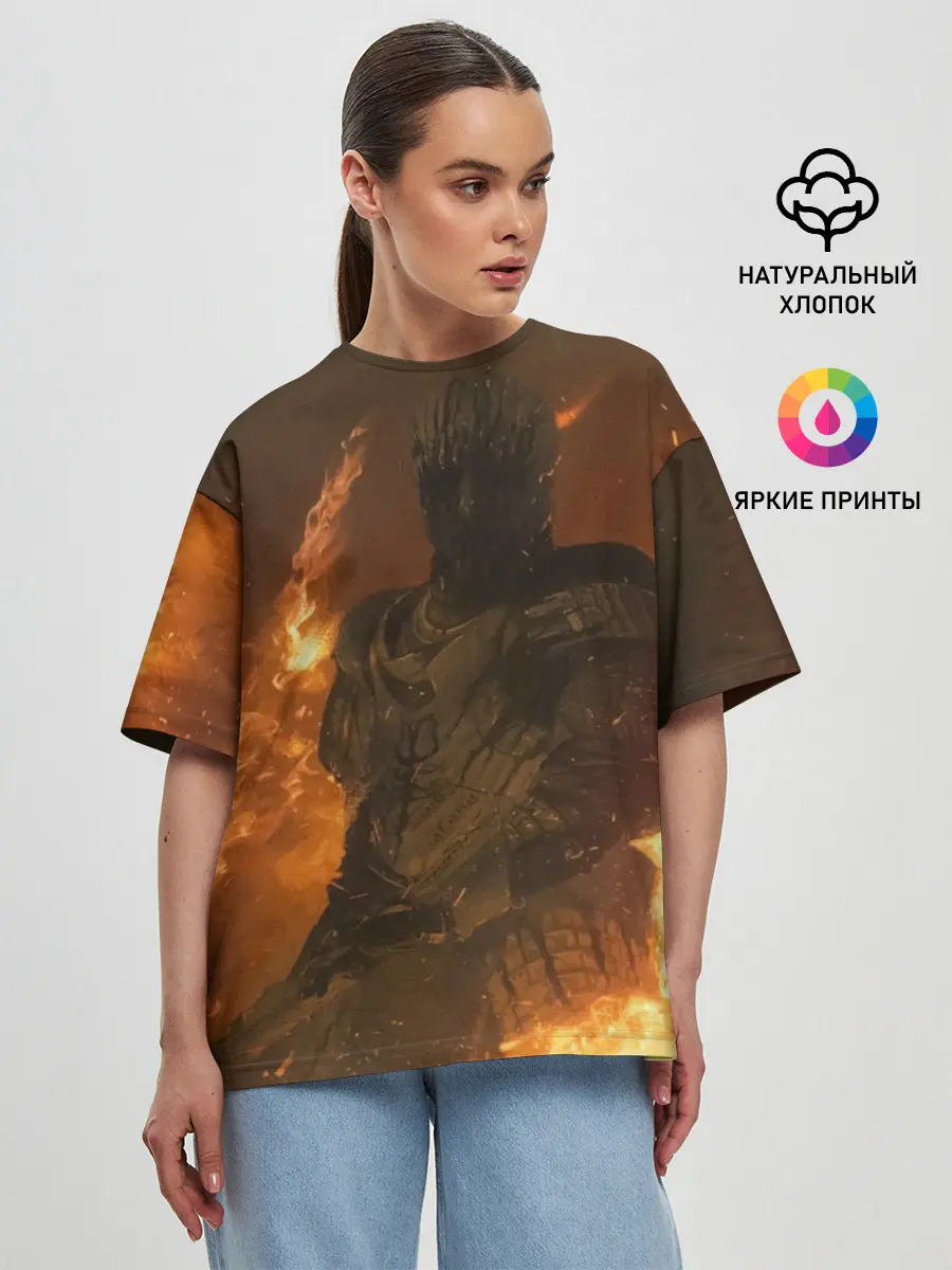 Женская футболка оверсайз / MORTAL SHELL WARRIOR