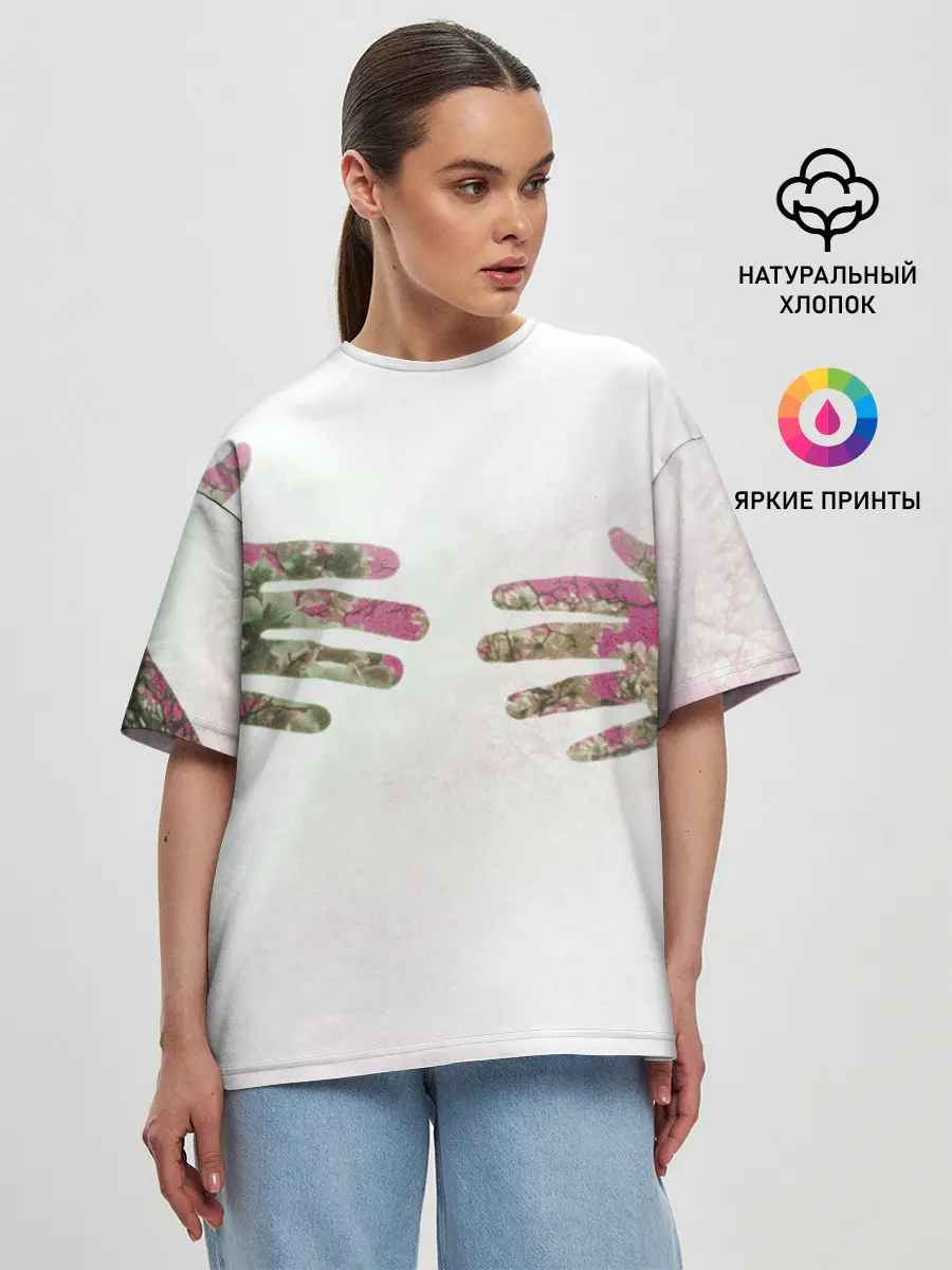 Женская футболка оверсайз / HANDS