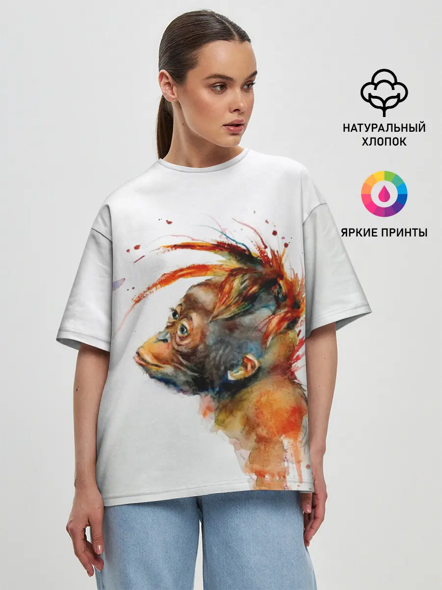 Женская футболка оверсайз / Орангутанг