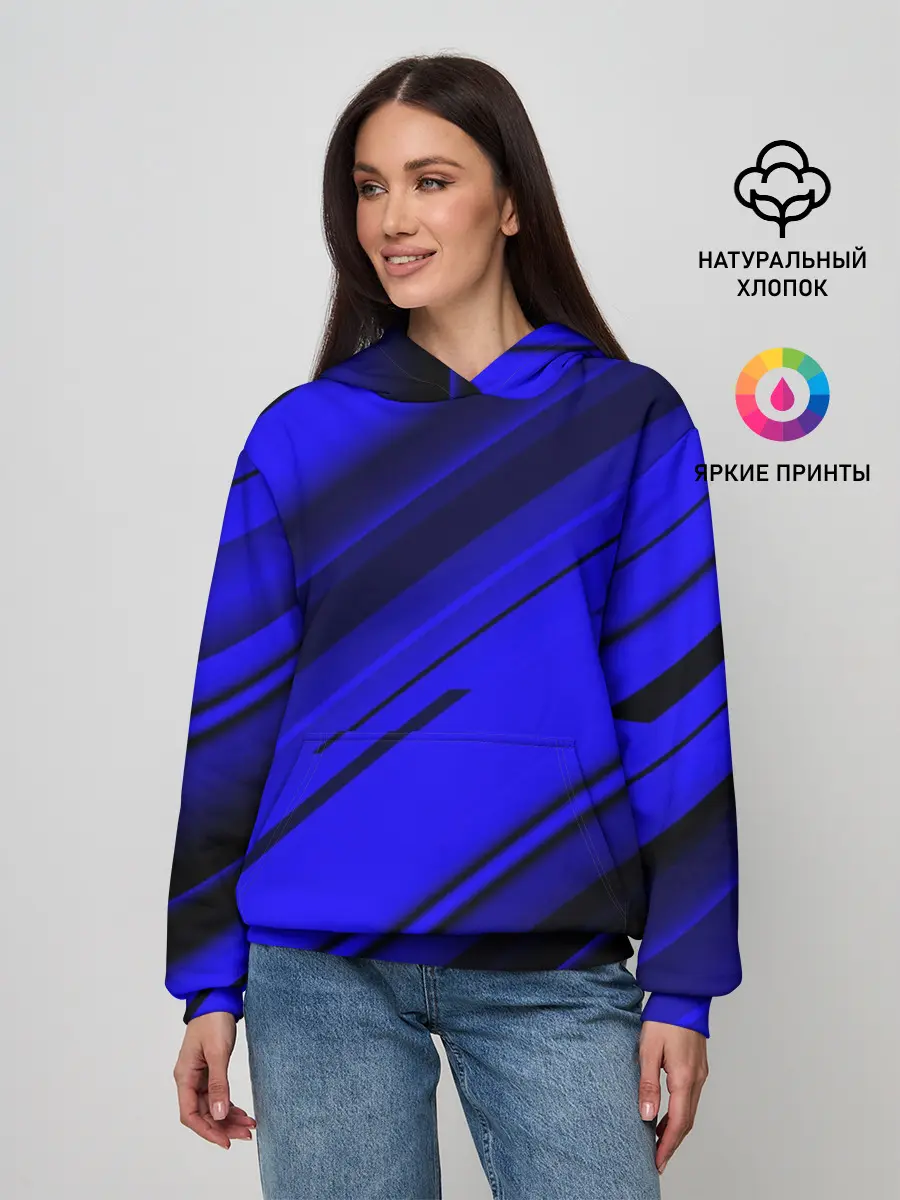 Женское худи / Blue and Black