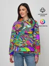 Женское худи / Дудлы узор разноцветный хиппи