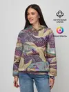Женское худи / Японская вышивка с журавлями