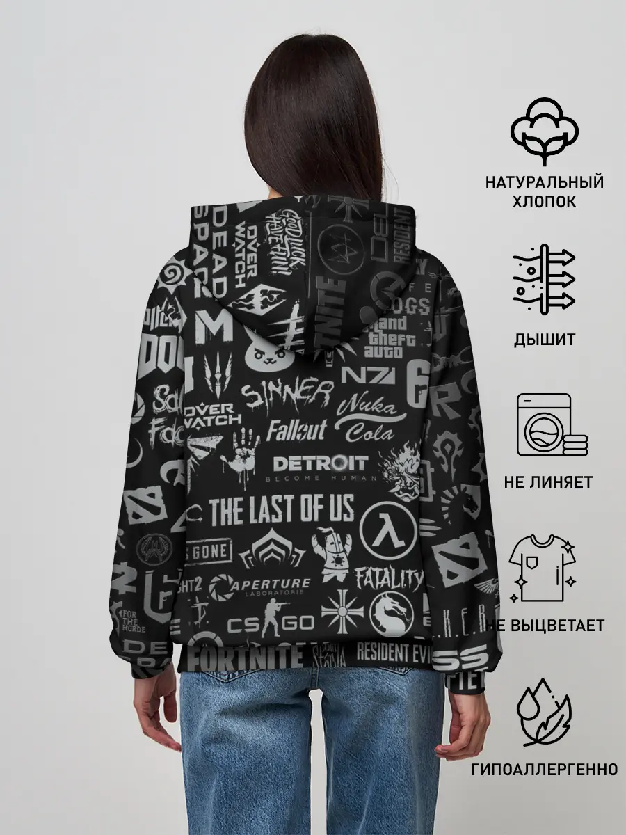 Женское худи / ЛОГОТИПЫ ИГР / LOGO GAMES