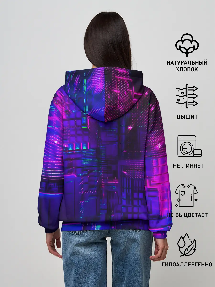 Женское худи / NEON CUBES