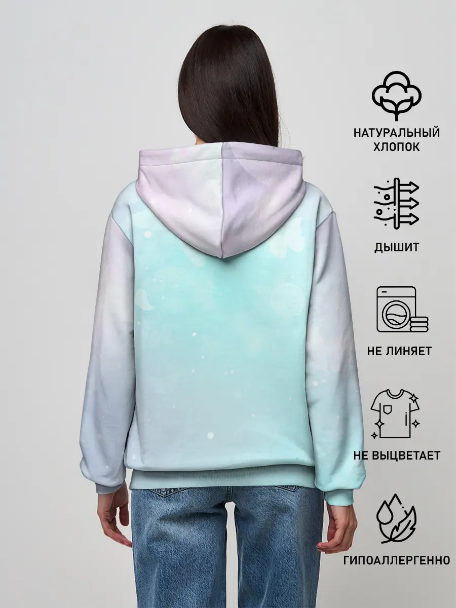 Женское худи / Хвост Феи радужный фон