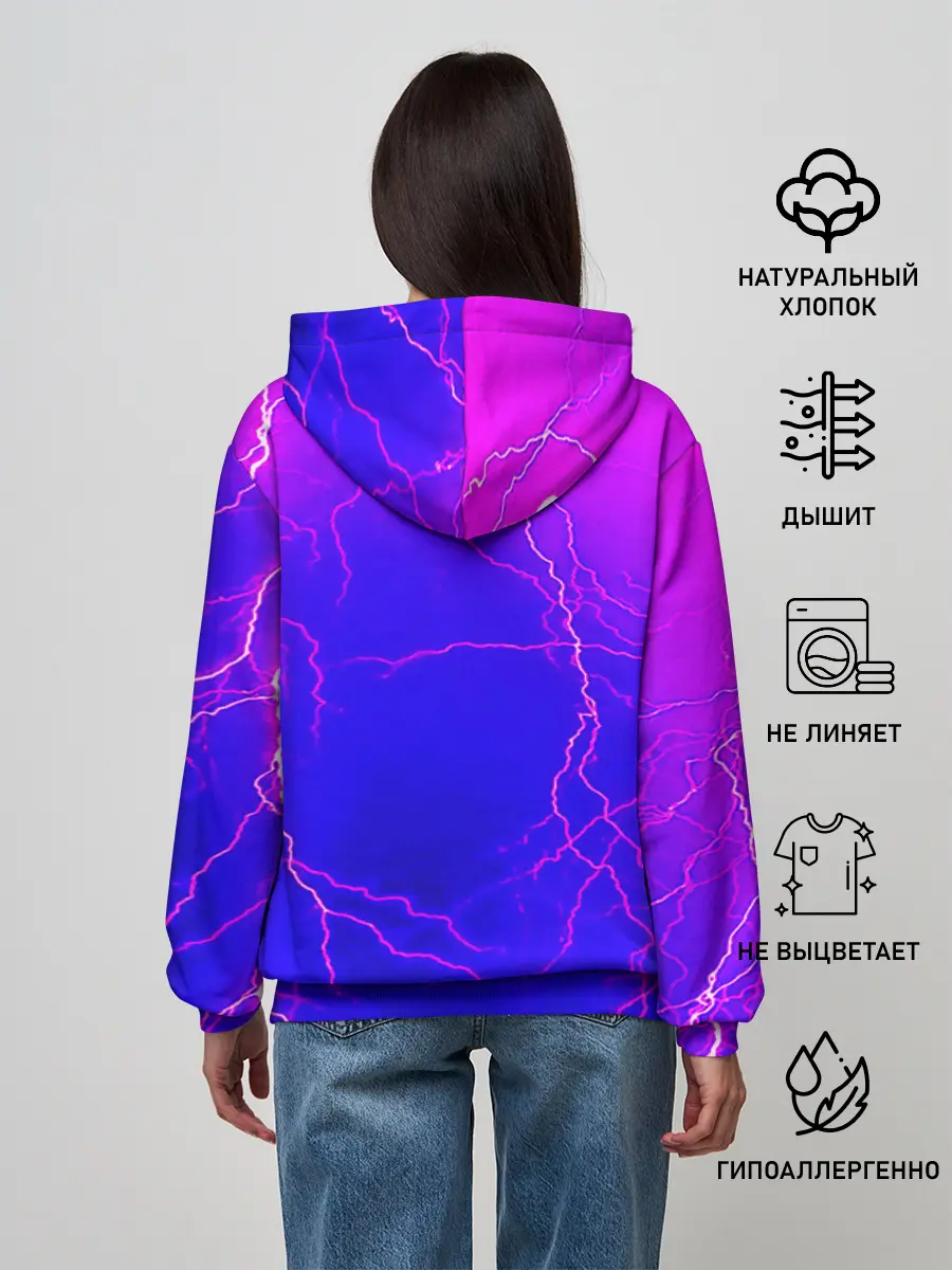 Женское худи / НЕОНОВАЯ МОЛНИЯ