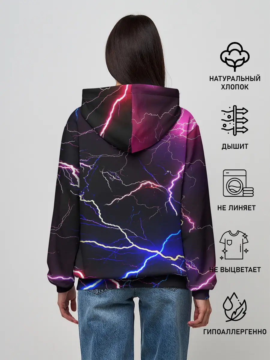 Женское худи / НЕОНОВЫЕ МОЛНИИ