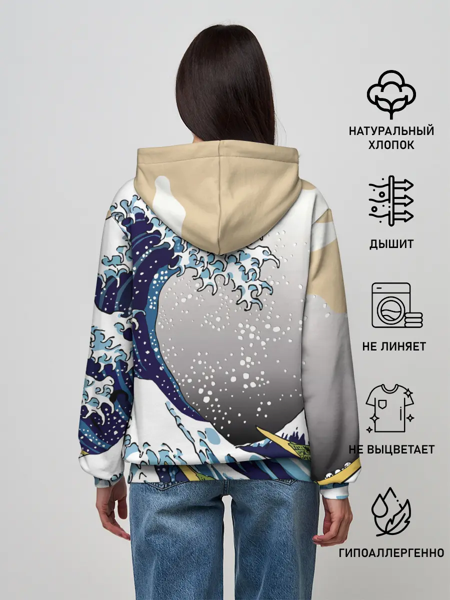 Женское худи / The great wave off kanagawa