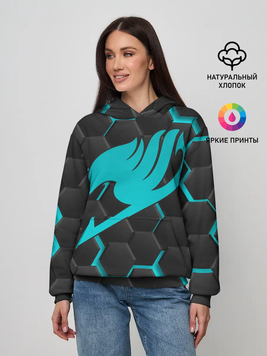 Женское худи / Хвост Феи голубые соты