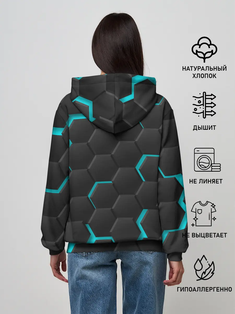 Женское худи / Хвост Феи голубые соты