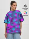 Женская футболка оверсайз / Неоновые капли