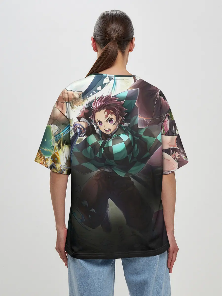 Женская футболка оверсайз / КЛИНОК РАССЕКАЮЩИЙ ДЕМОНОВ