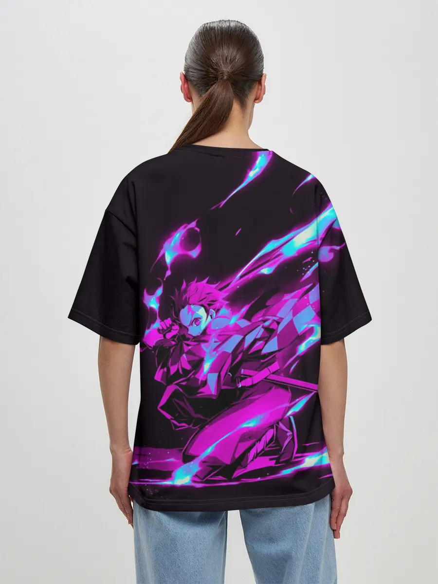 Женская футболка оверсайз / НЕОНОВЫЙ ТАНДЖИРО