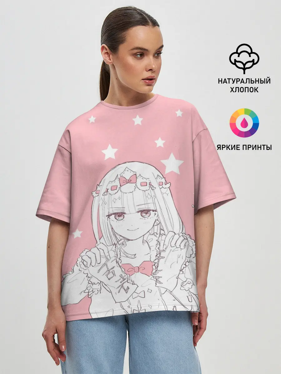 Женская футболка оверсайз / Сон в замке демона