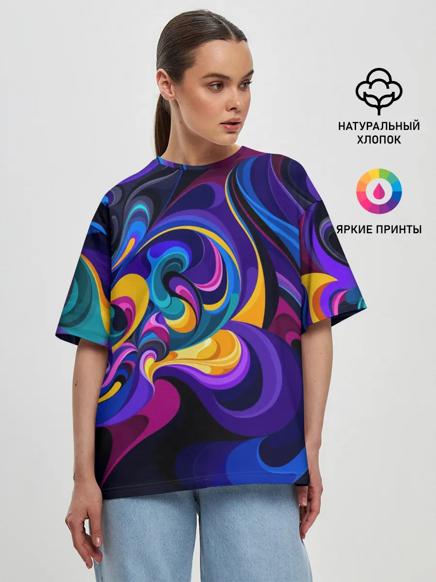 Женская футболка оверсайз / Абстрактный Узор
