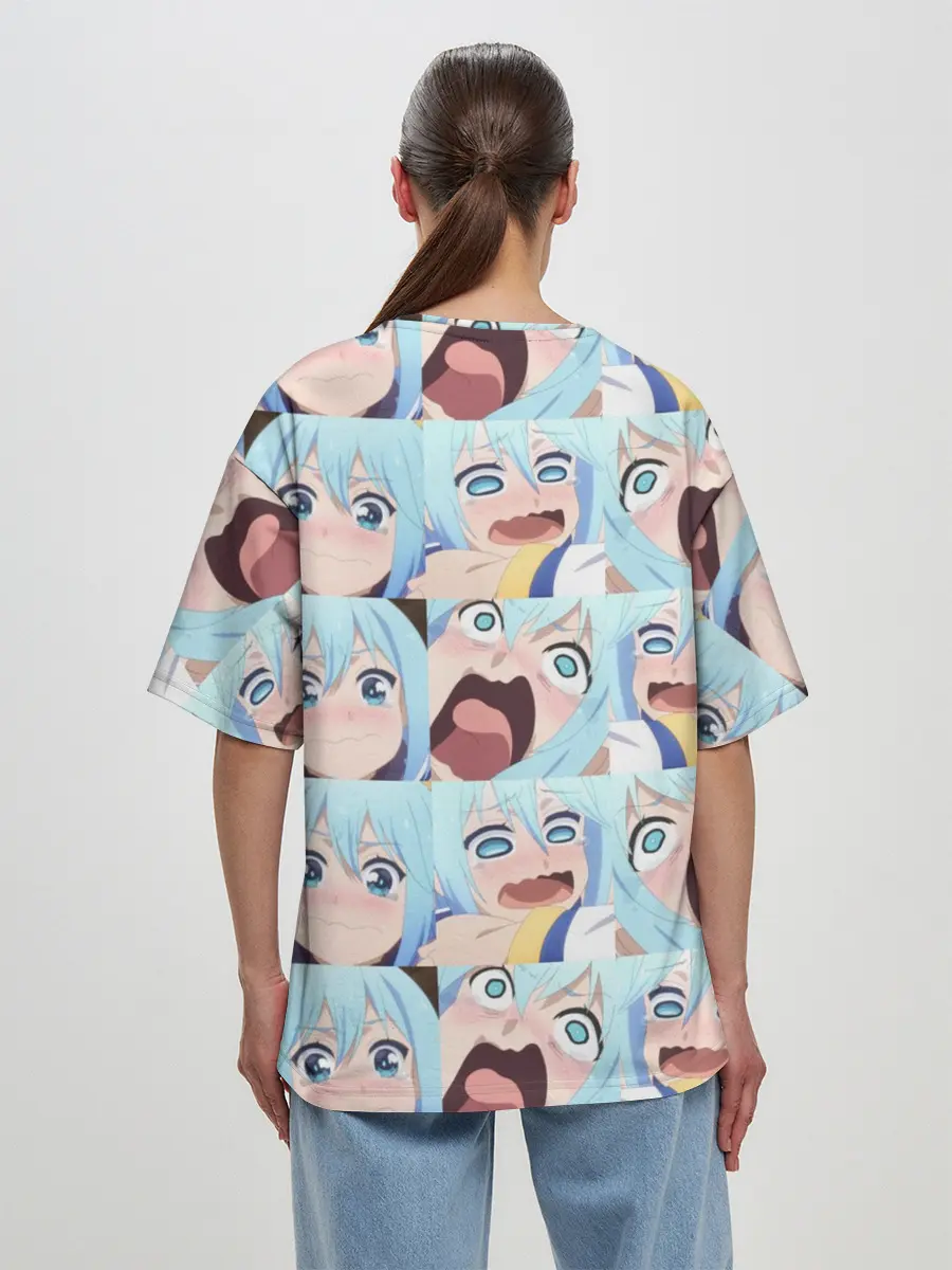 Женская футболка оверсайз / Аква Коносуба Aqua Konosuba