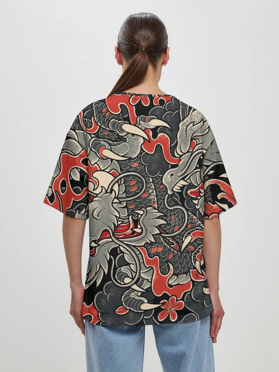 Женская футболка оверсайз / Самурай