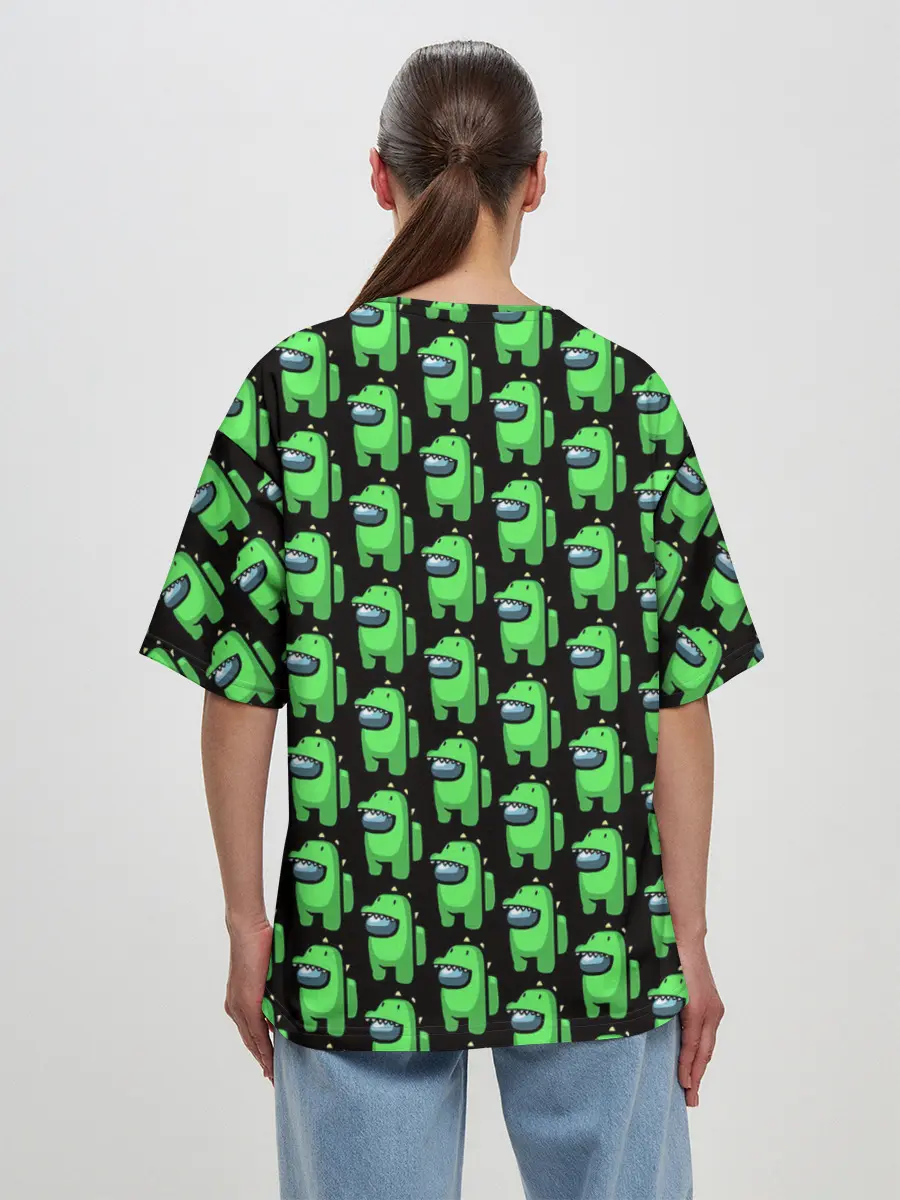 Женская футболка оверсайз / Among Us Crocodile