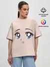 Женская футболка оверсайз / Surprised anime face
