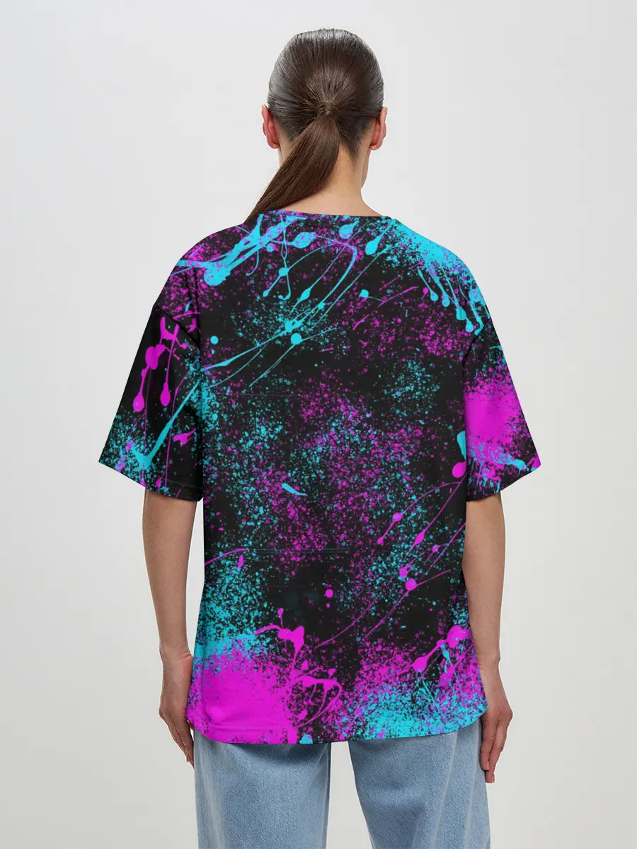 Женская футболка оверсайз / NEON SAMURAI | НЕОН САМУРАЙ