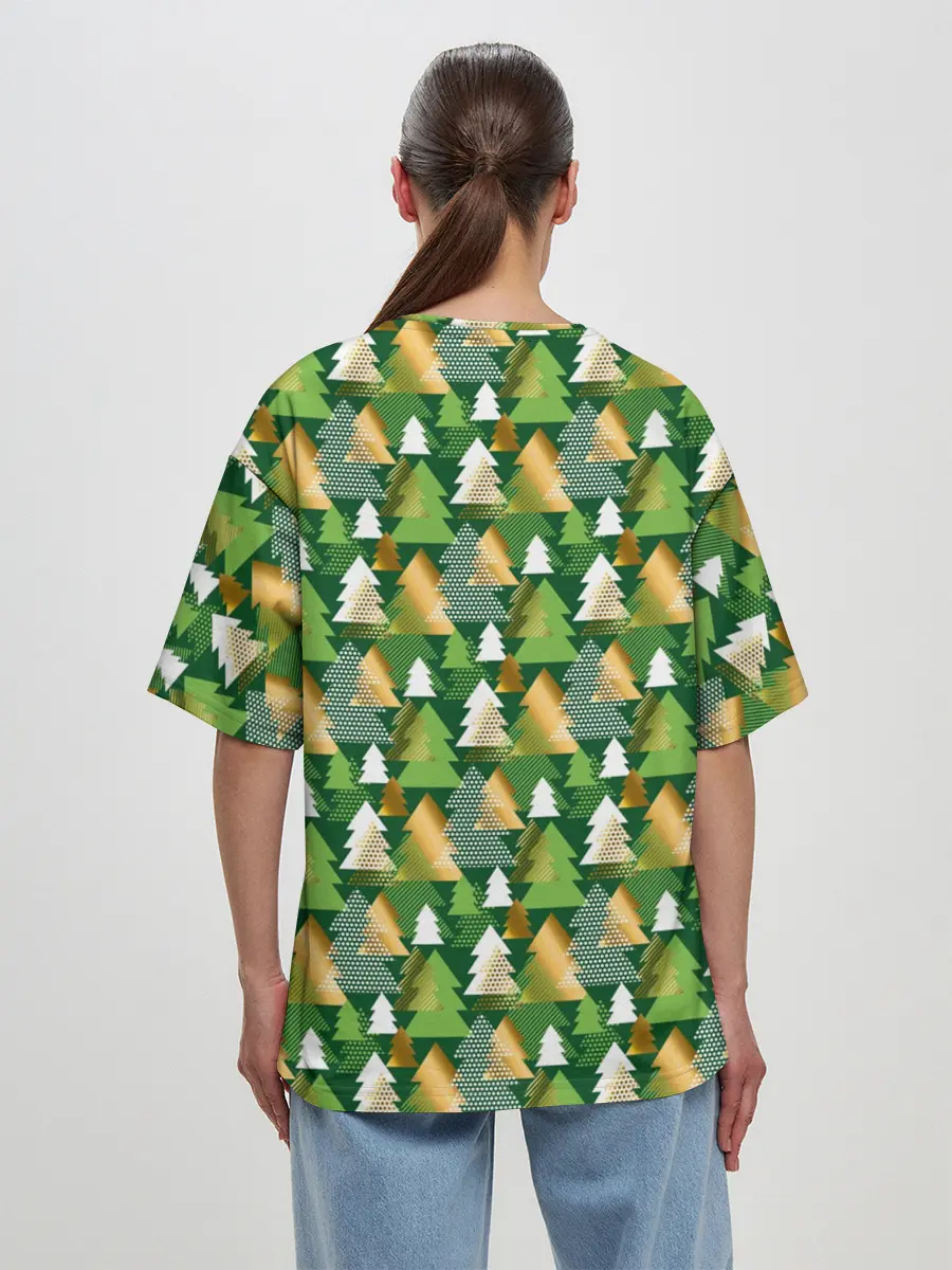 Женская футболка оверсайз / Ёлки