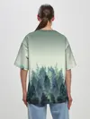 Женская футболка оверсайз / акварельный лес градиент